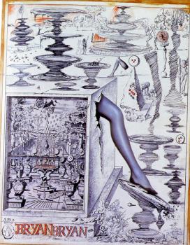 Salvador Dali : Leg Composition.Drawing from a series of advertisements for Bryans Hosiery